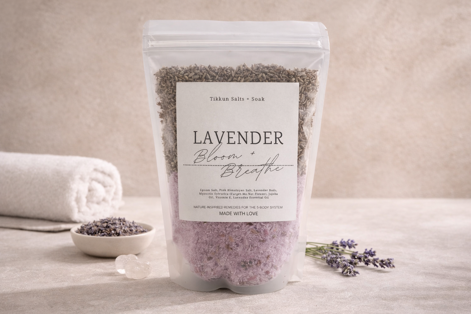 Lavender Bloom + Breathe — Botanical Epsom Salt Bath Soak