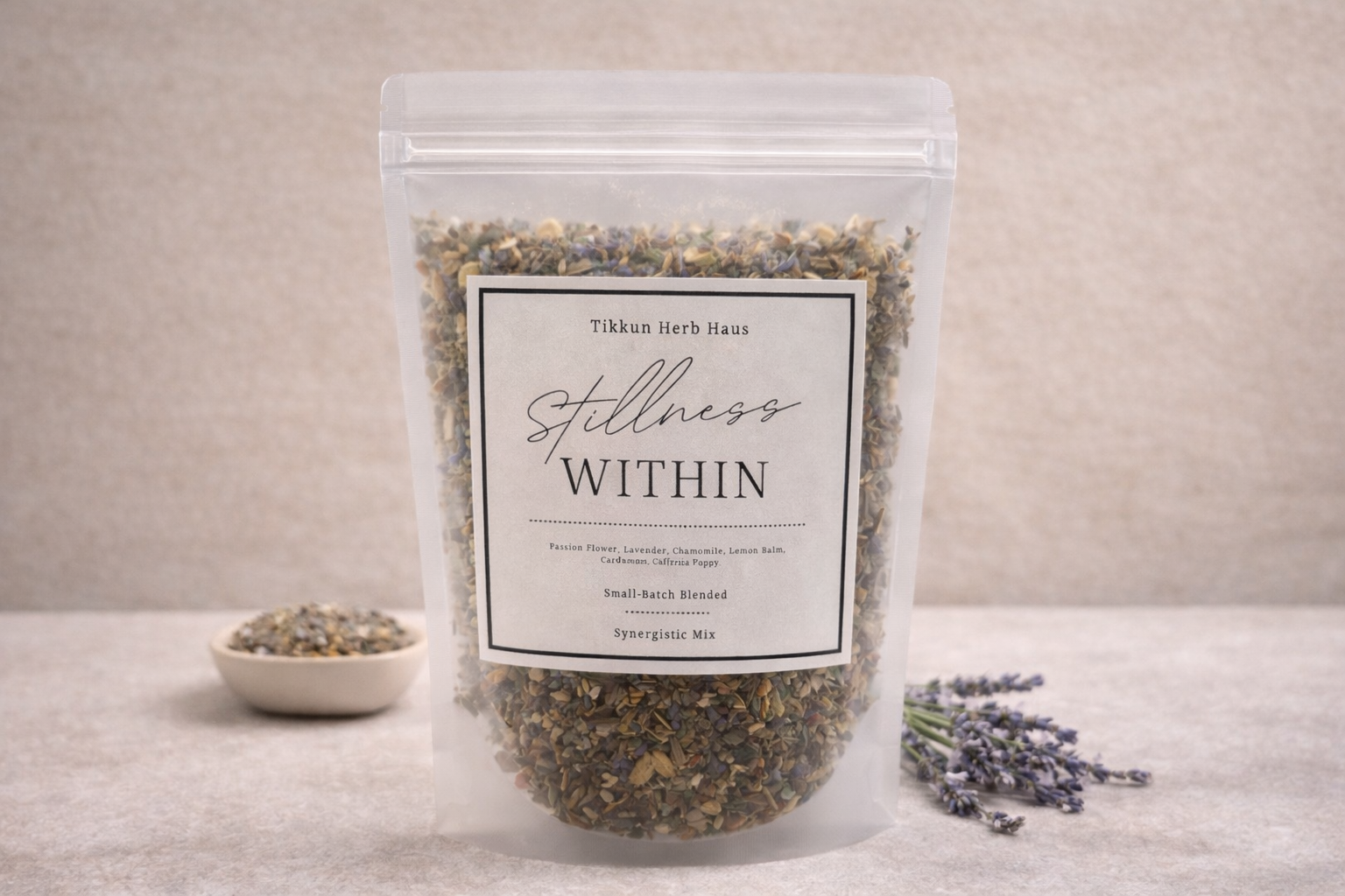 Stillness Within — Calming Herbal Tea for Sleep + Nervous System Support (Lavender + Passionflower)