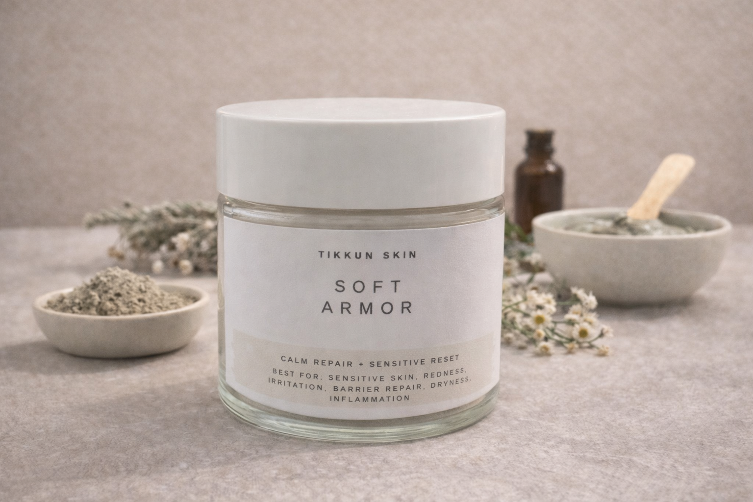 Soft Armor — Calming Herbal Clay Mask for Sensitive Skin + Redness